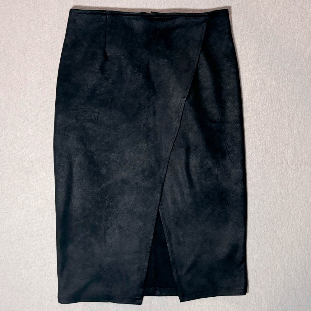 Free People Faux Suede Skirt with Front Slit
